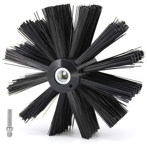 4 Inch Dryer Vent Cleaner Brush Head, Duct Cleaning Brush with 3/8” Hex Shaft Drill Attachment for Dryer Vent Cleaning, Fireplace, Chimney Washing, Compatible with Standard M8 Flexible Rods - size: 4 Inch