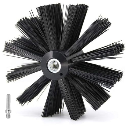 4 Inch Dryer Vent Cleaner Brush Head, Duct Cleaning Brush with 3/8” Hex Shaft Drill Attachment for Dryer Vent Cleaning, Fireplace, Chimney Washing, Compatible with Standard M8 Flexible Rods - size: 4 Inch