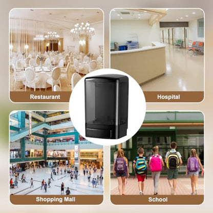 Hushee 8 Pcs Plastic Wall Mounted Soap Dispenser Commercial Manual Soap Containers Wall Dispenser for Kitchen Shower Hotel Liquid Shampoo Gel Chamber (33.8 oz 1000 ml,All Black) - color: All Black, size: 33.8 oz 1000 ml