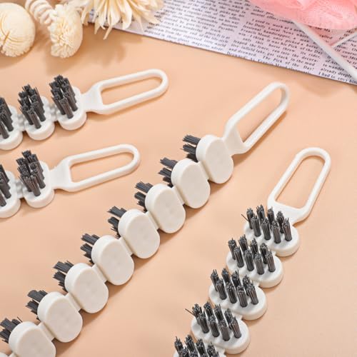Cabilock 4PCS Flexible Scrub Brush for Cleaning Bathroom and Kitchen Bendable Crevice Cleaning Tool for Grout, Sink, and Corner Multi-Functional Household Scrubber for Narrow Spaces