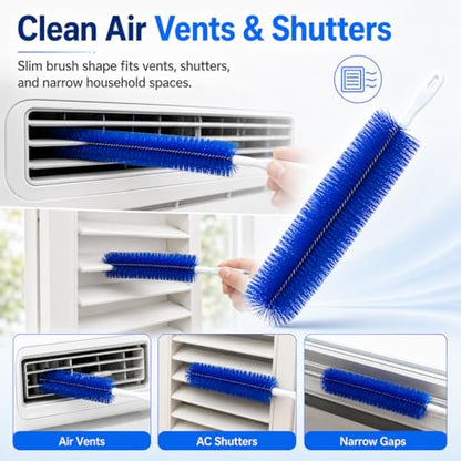 Fan Cleaning Brush, Bendable Microfiber Head,Reusable Dust Remover, Fan Cleaning Brush Duster for Air Conditioning Shutters, Ceiling Fan Blades, Air Vents, Curtains ，2PC*Gray - color: 2pc*gray