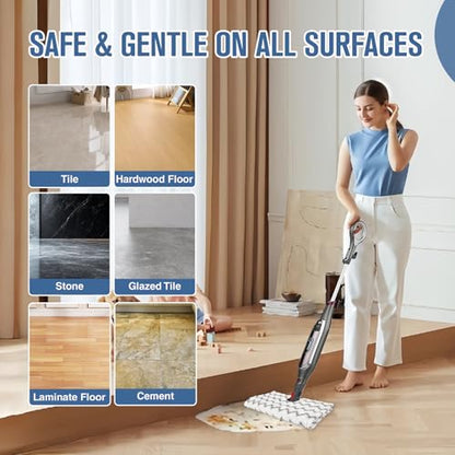 2 Pack Steam Mop Replacement Pads Compatible with Shark Genius Steam Mop S5003D S5002Q S5004 S6001W S6001WM S6002 & Lift-Away Pro Steam Mop S3973 S3973D S3973WM, Washable Microfiber Mop Pads Reusable - color: 2 Pack Stripe