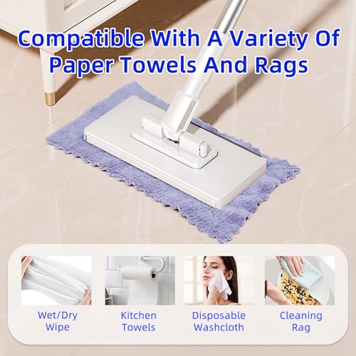 Snap On Mini Mop with 39in Handle —INWEJIA Zero-Touch Gap Dust Cleaner & Hands-Free Locking Head, Disposable Lazy Mop Wet and Dry for Kitchen Bathroom Toilet Corners Window Wall Cleaning - size: Mini Mop