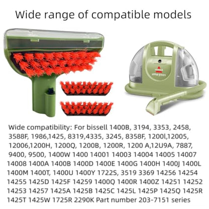 Upgraded 5.3in 1400B Little Green Machine Multi-Purpose Tools Brush Replacement Parts Compatible with 1400B 4075 3194 3353 2458 3588F 1986 1425 2513E Tough Stain Brush Tool Attachments (green 1+2) - color: Upgrade (Green 1+2)
