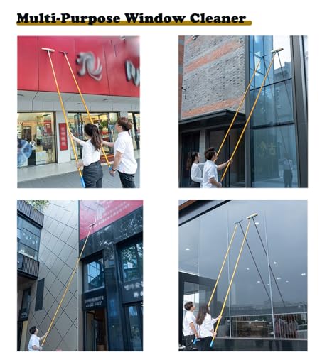 Professional Window Cleaning Kit with Extendable Pole, Ideal for High-Rise Buildings and Large Glass Surfaces - size: L 7M (23')