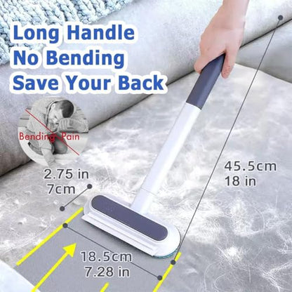 4 in 1 Pet Hair Remover, Reusable, Effective Cat and Dog Hair Removal Cleaning Tool with 17-Inch Extra Long Handle Multifunctional Fur Lint Brush for Couch, Furniture, Carpet, Clothes, Bedding - color: No Glove
