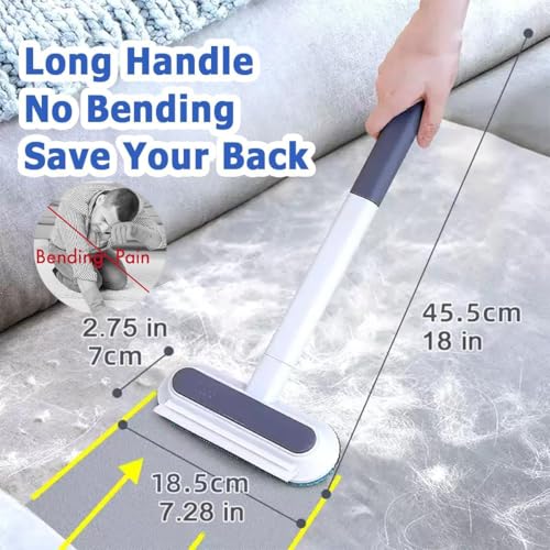 4 in 1 Pet Hair Remover with Glove, Reusable&Effective Cat and Dog Hair Removal Cleaning Tool with 17-Inch Extra Long Handle Multifunctional Fur Lint Brush for Couch,Furniture,Carpet,Clothes,Bedding - color: With Glove