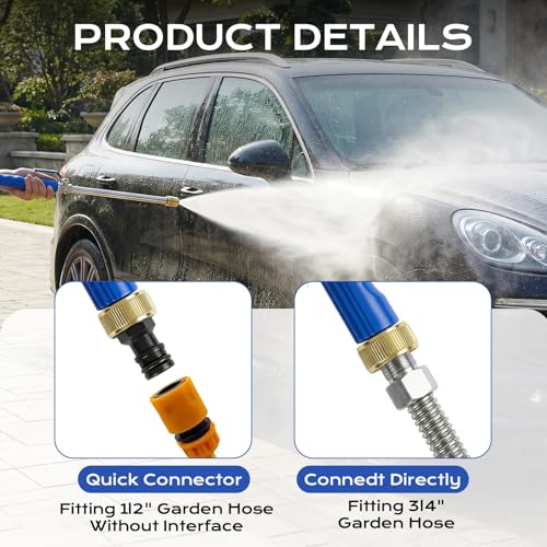 2026 New Jet Nozzle High Pressure Hose Nozzle, 2-1 High Pressure Power Washer Wand, VersatileCleaning Tool for Gutter, Patio, Car Wash,Gardening,Built to Last for Homeowners & Garden Enthusiasts
