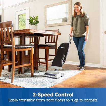 Vacmaster UB0402 Commercial Vacuum Cleaner Ultra-Lightweight 14L Capacity Bagged Upright Vac with LED Headlight and 2-Speed Setting Powerful Suction for Pets, Carpets & Hard Floor - color: Gray
