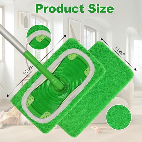 8 Pack Reusable Microfiber Mop Pads Replacement Compatible with Swiffer Sweeper, Machine Washable Mop Pads Refills for Wet & Dry Floor Cleaning, Mopping Cloths Fits Hardwood, Marble, Tile & Laminate - size: 8PC–Value Pack