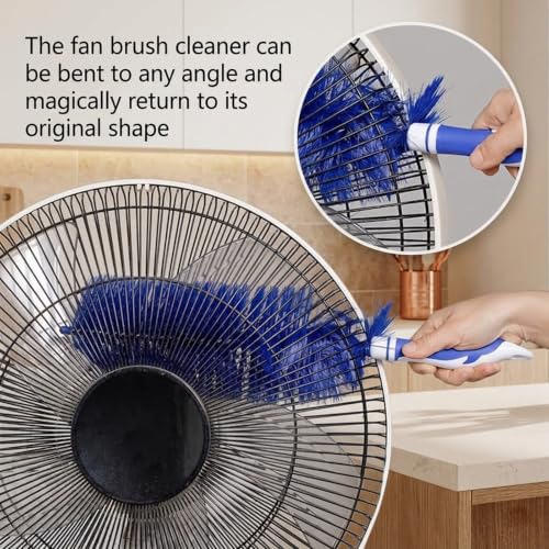 Aquanexis 90 Flexible Ceiling & Fan Dust Magnet, 2 PCS Bendable Microfiber Duster Washable Reusable, for Ceiling Fans, AC Vents, Curtains, Car Interiors, with Bonus Gap Brush and Cleaning Cloth