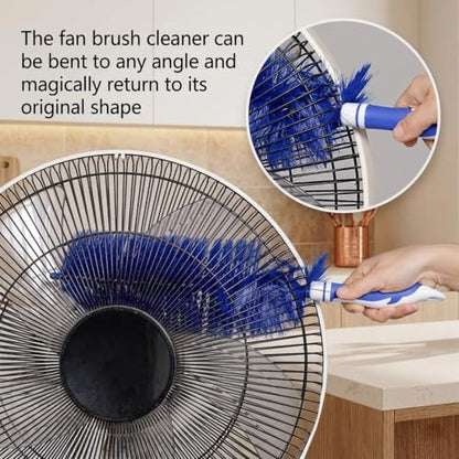 Aquanexis 90 Flexible Ceiling & Fan Dust Magnet, 2 PCS Bendable Microfiber Duster Washable Reusable, for Ceiling Fans, AC Vents, Curtains, Car Interiors, with Bonus Gap Brush and Cleaning Cloth