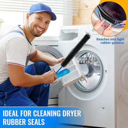 5 Pack Dryer Vent Cleaner Kit, Extra Long Flexible Brushes for Lint, Pet Hair & Dust, Refrigerator Coils, Home Washers, Sinks & Drains - color: Black