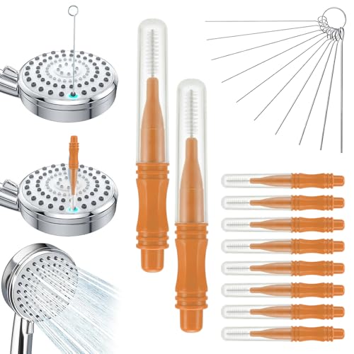 Shower Head Cleaning Brush for Small Holes, 10 Pack Multifunctional Crevice Cleaner with Nylon Bristles for Bathroom Accessories, Sink Faucet & Phone Speaker Grille (Orange-50pcs) - color: Orange-50pcs