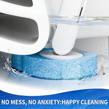 Disposable Toilet Brush with 24 Refills | Touch-Free Cleaning Wand, Built-in Detergent, Wall Mount Holder, For Toilet Bowl Sink Bathtub