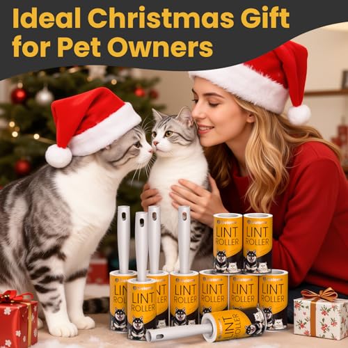 DELOMO Lint Roller 1,000 Sheets (5 Rollers + 5 Refills) - Lint Rollers for Pet Hair Extra Sticky, Mega Value Pet Hair Removal Tool for Clothes/Couch/Furniture/Car - Ideal Home Gift for Pet Owners - size: A: 5 Rollers + 5 Refills ( 1000 Sheets Total )