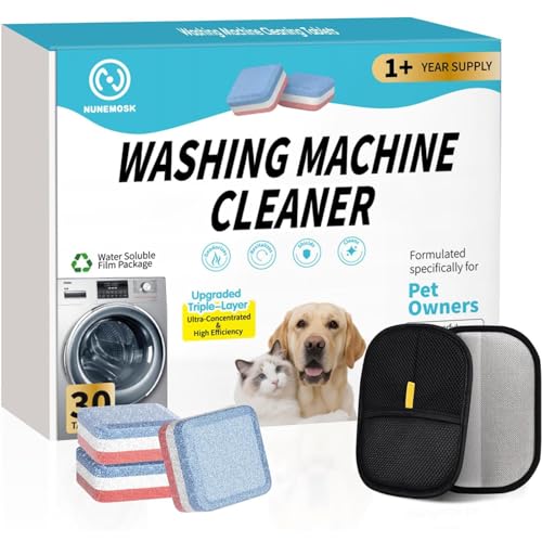 2-in-1 Pet Hair Removal Kit, Washing Machine Cleaner Tablets & Reusable Pet Hair Removal Glove for Cats and Dogs, Remove Stubborn Pet Hair | Complete Solution for Pet Owners - color: Colorful 31 Pack