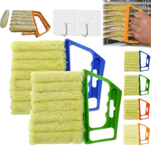 All-Purpose Washable Cleaning Brush – Blinds, Ac Vents & Window Tracks, Blind Cleaner Duster Tool, 7-Finger Microfiber Dusting Tool, Blind Cleaner Brush Set, for Home, Car, Ac, Sliding Doors (C) - color: C
