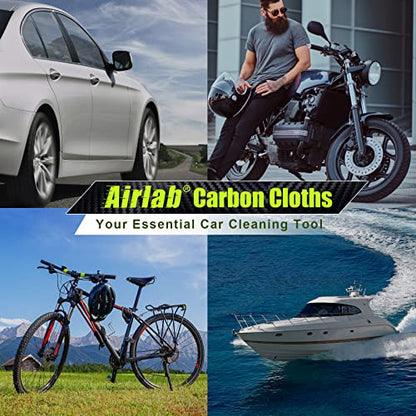Airlab Magic Cleaning Cloth Window Glass Cleaner Carbon Microfiber Towels Kitchen Bathroom Lint Free Rags Car Wipes Drying Auto Detailing, Pack of 4, 20" x 16", Grey-Green - color: 20 X 16 Inch, Pack of 4, Grey-green