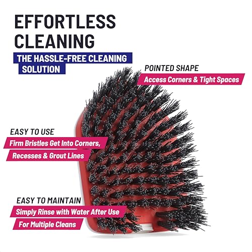 Moku Home Replacement Scrubber Refill for Moku Home Extendable Tub Tile Shower Scrubber for Cleaning Non-Scratch (1x Bristle Brush Red) - color: 1x Bristle Brush (Red)