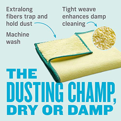 E-Cloth High Performance Dusting Cloth - Reusable Microfiber Cleaning Cloths, Dual-Sided, Washable, For Home, Kitchen, Glass, Wood & Granite, Streak Free Cleaning Supplies - 2 Pack - size: 2 Pack - Yellow