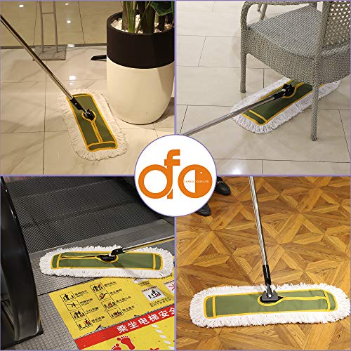 OFO 24inch Industrial Commercial Dust Mop 2 Sets // Heavy Duty Dust Mop // 63inch Length Stainless Steel Handle //Easily Clean Large Area Factory,Shopping Mall,Garage - style: 24 Inch