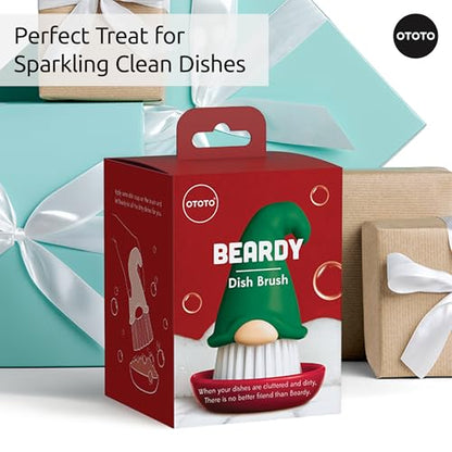 New! Beardy Gnome Dish Brush by Ototo - Gnomes, Quirky Gifts, Cute Kitchen Accessories, Funny Kitchen Gadgets, Vegetable Brush, Cute and Useful Gifts for Women (Green) - style: Beardy Green