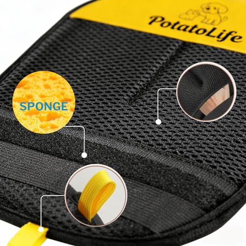 PotatoLife Pet Hair Removal Mitt, Upgraded Reusable Electrostatic Washable Fur Remover for Dogs Cats, Grooming Mitt for Couch, Sofa, Furniture, Carpet, Clothing and Car Seat, Small, 1PCS - size: Small