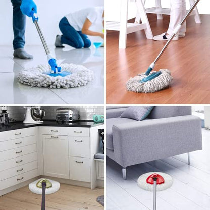4 Pack EasyWring Spin Mop Refill Replacement Heads - Microfiber, Compatible with Triangle Spin Mop, Multi-Surface Cleaning - color: 4 Pack