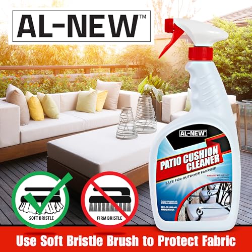 AL-NEW Patio Cushion Cleaner | Safe For Use On Outdoor Fabrics Such As Patio Cushions, Awnings, Furniture Covers, and more (32 Ounce) - style: Pack of 1