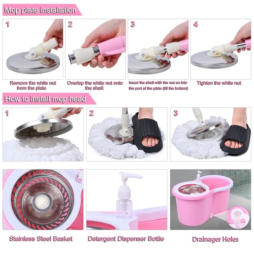 Mop and Bucket Set(Pink)