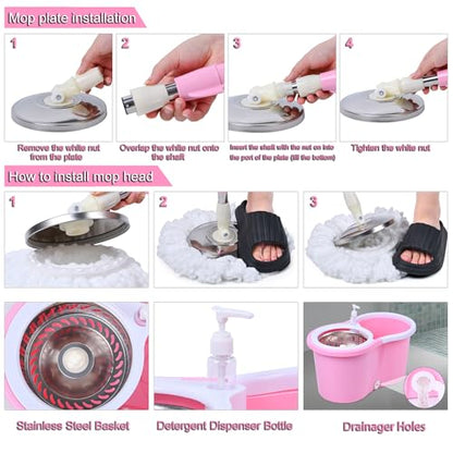 Mop and Bucket Set(Pink)