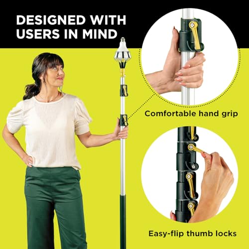 DOCA Telescoping Pole 5-12 Ft - Extension Pole for Cleaning, Feather Duster, Window Washing Kit, Paint Roller, Window Squeegee - High Reach Extendable Kit for Indoor & Outdoor - Pole Only - size: 12 Ft, style: Pole Only