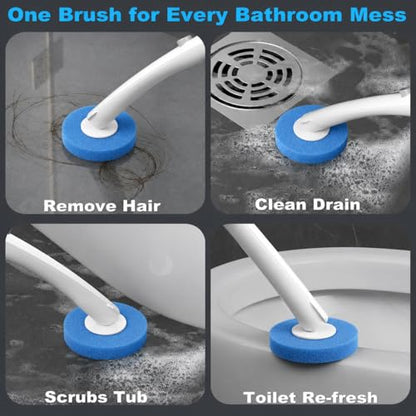 Disposable Toilet Brush, Toilet Bowl Cleaner Brush with 24 Wand Cleaner Refills, Wall Mounted Toilet Brush and Holder Set for Bathroom Deep Cleaning and Hygienic