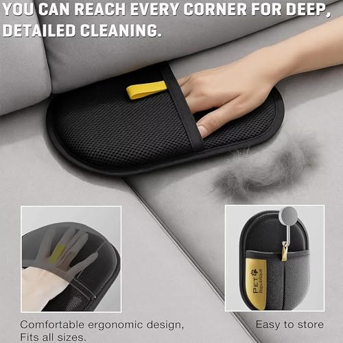 Pet Republique Electrostatic Fur Removal Glove for Pet & Furniture – Reusable & Washable, 5-Finger Static Pet Hair Remover for Clothing, Furniture & Car Upholstery