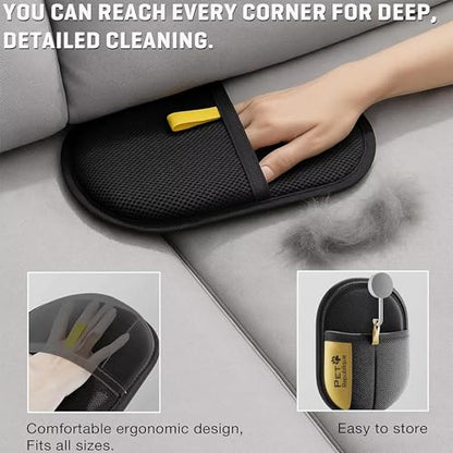 Pet Republique Electrostatic Fur Removal Glove for Pet & Furniture – Reusable & Washable, 5-Finger Static Pet Hair Remover for Clothing, Furniture & Car Upholstery