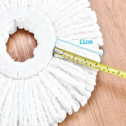 6-Pack Spin Mop Heads Refill, Easy Wring Microfiber Replacement Pads for Deep Cleaning, Universal Fit for Most Round Spin Mops - color: Mop Heads