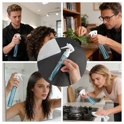Spray Bottle For Hair, Ultra Fine Mist Leakproof Reusable Water Mister, Continuous Mister Spray Bottle for Hairstyling, Skin Care, Cleaning and Plants, Durable Portable Design(Blue, 50ml)