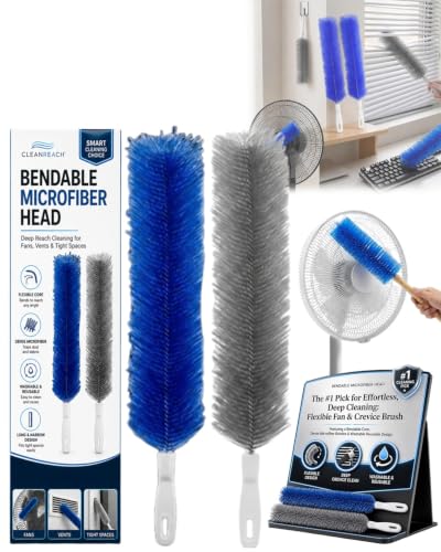Bendable Microfiber Head Reusable Dust Remover 360° Flexible Fan Duster Brushes Cleaning Tools for Blinds Cleaner Brush Ceiling Blind Vent Ultimate Multi Purpose Dusters Home Upgrades(A+B) - color: A+b