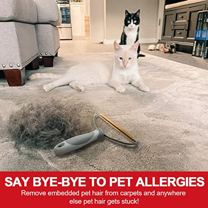 Pet Hair Remover, Dog Cat Hair Remover, Lint Cleaner Pro, Fur Removal Tool, Portable Carpet Scraper, Clothes Fuzz Rollers Hairball Shaver Brush for Carpets, Car Mat, Couch, Pet Bed, Furniture & Rug - color: Gray