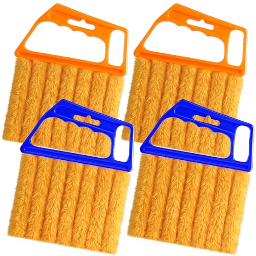 4 Pcs Blind Cleaner Duster Tool,Blind Dusters for Cleaning,7 Finger Dusting Cleaner Tool for Window & Air Conditioner,Window Blinds Cleaner Microfiber Washable - style: 4 Pack
