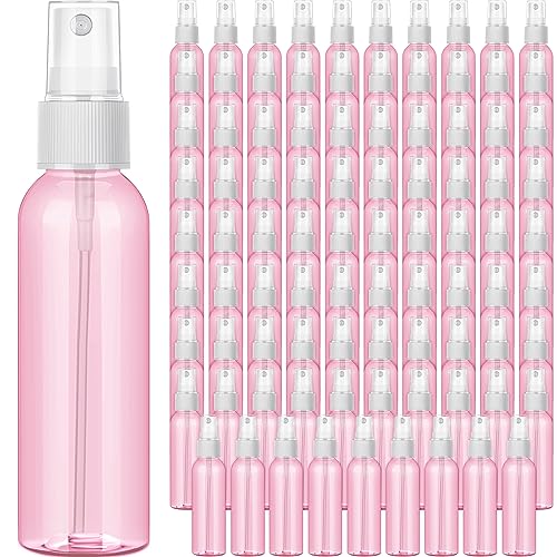 Tanlade 100 Pcs 2oz Small Spray Bottles Refillable Mini Spritzer Clear Empty Plastic Spritz Bottle Refillable Reusable Travel Size Mist Sprayer for Travel Cleaning Perfume Liquid(Red) - color: Red