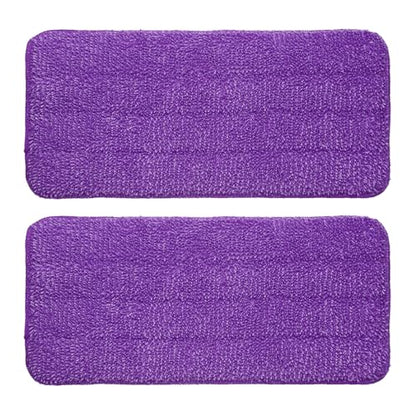 uxcell 2Pcs Microfiber Mop Pads, 11.8x5.5 Reusable Replacement Flat Mop Pad Refills with Hook-and-Loop for Home Office Restaurant Surface/Hardwood Floor Cleaning, Purple - color: Purple