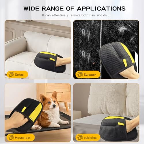 Electrostatic Pet Hair Removal Gloves: Quick Wiping - Reusable & Washable for Sofa Clothing Pet Beds Effortless Cats & Dogs Hair Remover for Busy Pet Owners (1pcs-Black) - color: 1pcs-Black