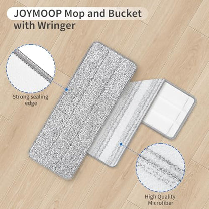 10Pcs Joymoop Mop Replacement Pads, 15 * 4.9'' Universal Mop Pads Mop Head Refills Washable Wet Mop, Compatible with Most 11-14” Size Mops - color: Grey + White, size: 15 * 4.9''