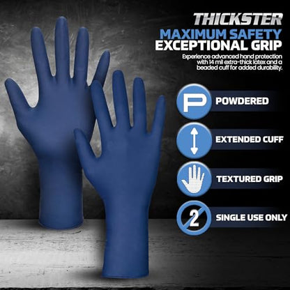 SAS Safety 6604 Thickster X-Large Textured Exam Grade Latex Gloves - size: X-Large