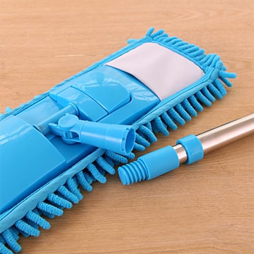 Generic 360 Deg Rotation Adjustable Length Efficient Flat Mop for All Floors, Dust Floor Mop, Stainless Steel Handle Design, Wet Dry Dual Use
