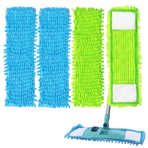 4PCS 16'' Microfiber Dust Mop Pads Compatible with Leifheit 55210,Reusable Mop Refills,Replacent Wet Mopping Pad & Washable Dry Sweeping Cloths for Hardwood Floor/Tile/Marble Cleaning