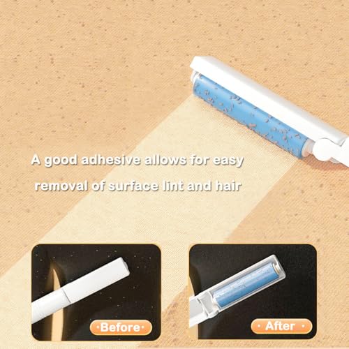 Mini Reusable Lint Roller for Travel, 8 Pack Washable Foldable Lint Remover with Sticky Gel, Portable, Compact and Easy to Clean for Clothes and Luggage Use (Blue) - color: 8 Pack, Blue