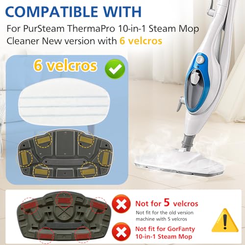 LINNIW 8 Pack Replacement Steam Mop Pads Compatible for PurSteam ThermaPro 10-in-1 - size: Pack of 8